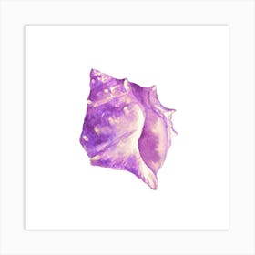 Purple Seashell Watercolor Painting Art Print