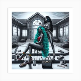 Two Women In A House Art Print