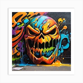 Splatter Skull 2 Art Print