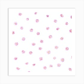 Pink Flowers On A White Background Art Print