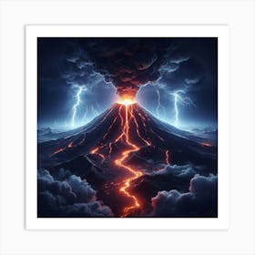 Volcano Stock Videos & Royalty-Free Footage Art Print