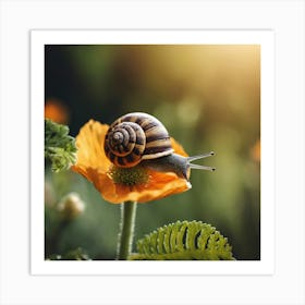 Snail On A Flower 7 Art Print