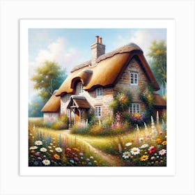 Thatched Cottage - Van Gogh Wall Art Art Print