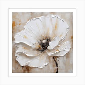 Flower of Large white Poppy 2 Art Print