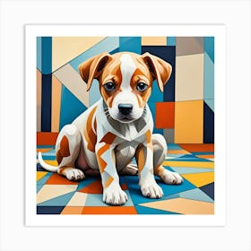 Dog Cubism Style 1 Art Print