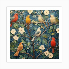 Birds In A Tree Art 17 Art Print