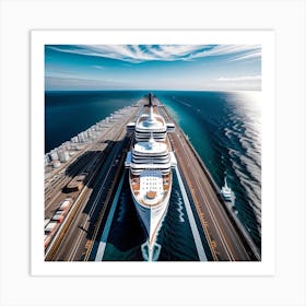 Cruise Ship In The Ocean Art Print