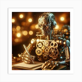 Steampunk Robot Art Print