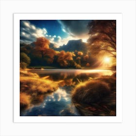 Sunset By The Lake 22 Art Print