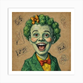 Jolly Green Cheeks Art Print