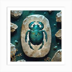 Water Scarab Fossil Under The Ocean Environmental Art 3 Art Print