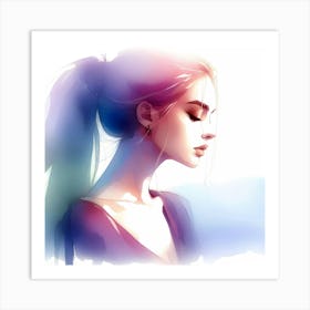 Girl With Long Hair Art Print