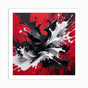 Black And White Splash 2 Art Print