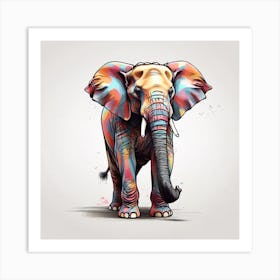 Colorful Elephant Art Print