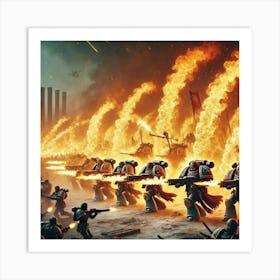 Flamecasters Preventing Asterian Troops Art Print