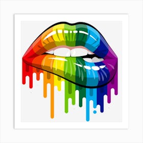 Rainbow Lips Art Print