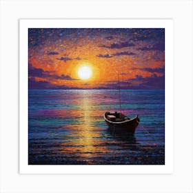 Sunset Boat 5 Art Print