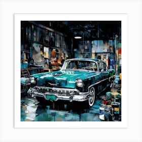 Old Car In Garage Art Print