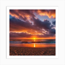 Sunset On The Beach 412 Art Print