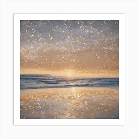 Aereal Beach Glitter Art Print Art Print