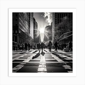 People Crossing The Street Art Print