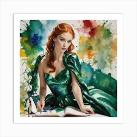 Green Dress Art Print