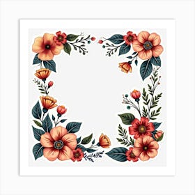 Floral Frame Art Print