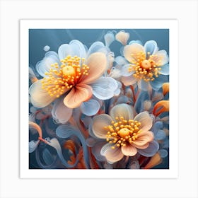 Abstract Flowers Art Print