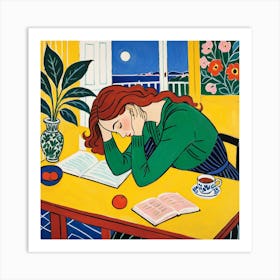 Woman Reading A Book 27 Art Print