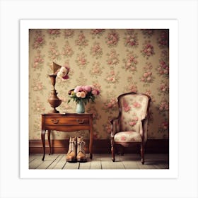 Vintage Wallpaper Art Print