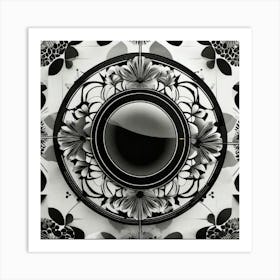 Black And White Floral Art Print