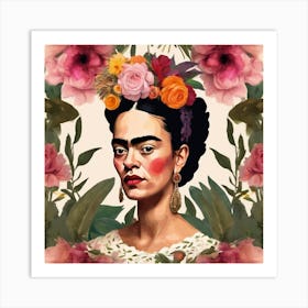 Frida Floral Art Print 1 Art Print