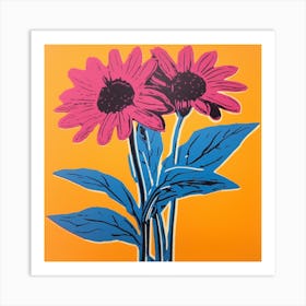 Daisy 1 Pop Art Illustration Square Art Print