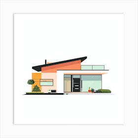 Modern House Vector Illustration Art Print