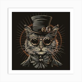 Steampunk Cat 22 Art Print