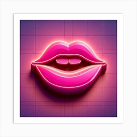 Neon Lips 1 Art Print