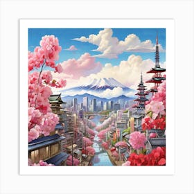 Cherry Blossoms In Japan Art Print