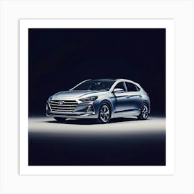 Hyundai Car Automobile Vehicle Automotive Korean Brand Logo Iconic Innovation Engineering Art Print