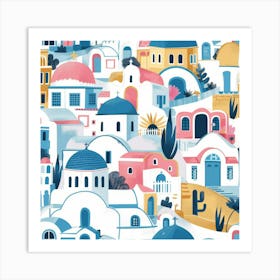 Greek Village 5 Art Print