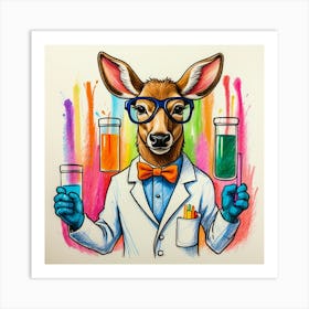 Deer Scientist 1 Art Print