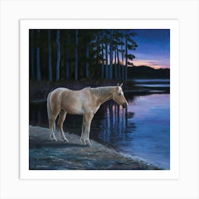 Horse By The Water 4 Art Print