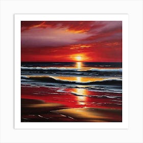 Sunset On The Beach 484 Art Print