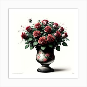 Roses In A Vase 3 Art Print