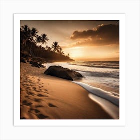 Sunset On The Beach 733 Art Print