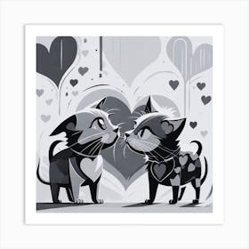 Two Cats Kissing Art Print