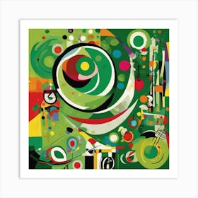 Painting With Green Center Wassily Kandinsky Squa Esrgan 19 Art Print