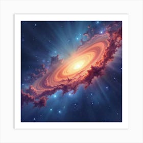 Galactic Nebula In Watercolor With Bright Cosmic Hues 1 Art Print