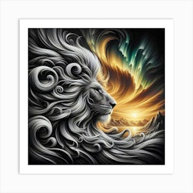 Lion Of The Night 1 Art Print