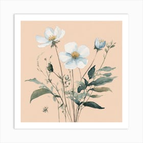 White Flowers Art Print