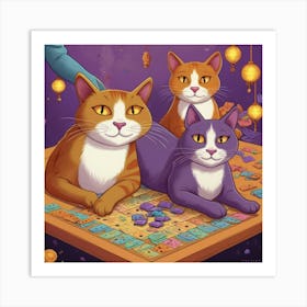 Chinese New Year Cats Art Print